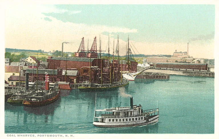 Found Image Press - NH-804 Postcard: Coal Wharves, Portsmouth NH-00804-PC2001-M