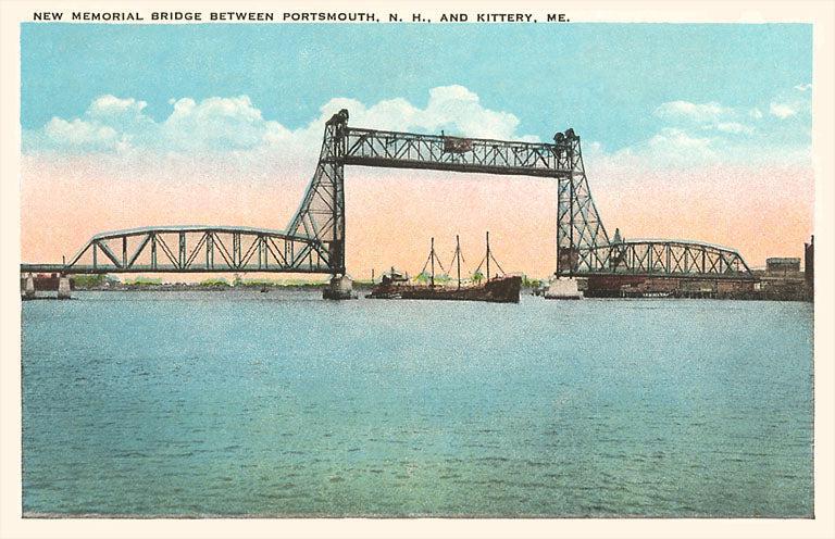 Found Image Press - NH-804 Postcard: NH-65 Postcard: Memorial Bridge, Portsmouth NH-00065-PC2001-M