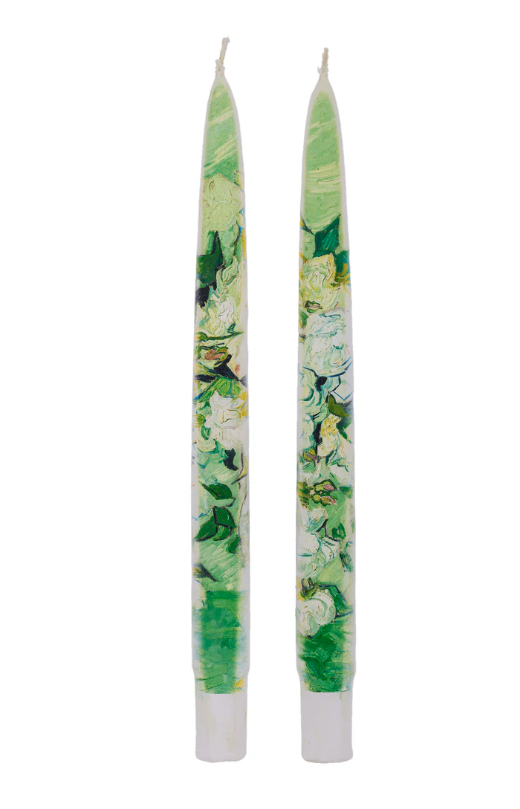 Flatyz - Vincent Van Gogh - Still Life: Vase with Pink Roses - Set of 2 Taper Candles - 24V202