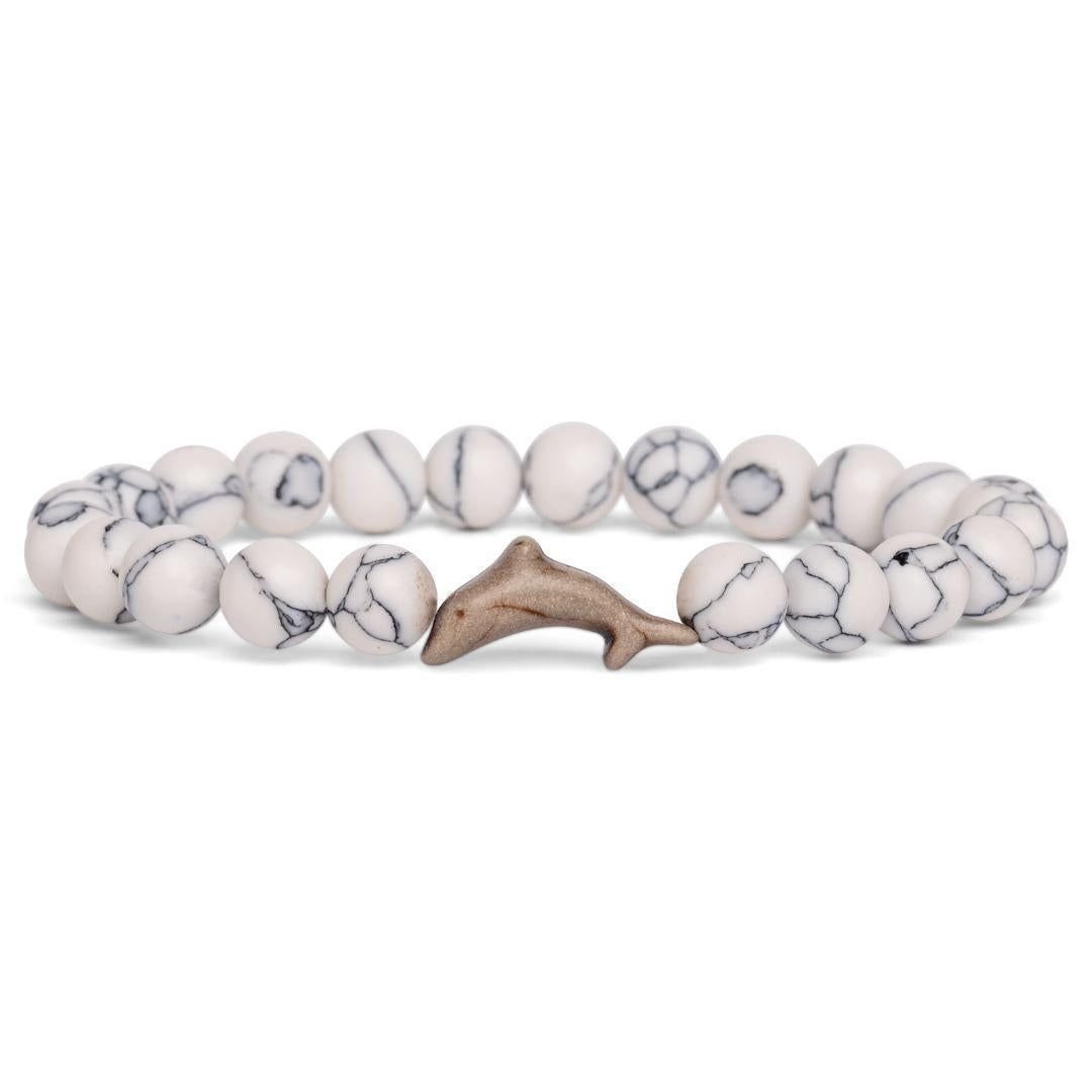Fahlo - The Odyssey Bracelet - Tracks a Dolphin - White Howlite W-ODY-WHITE