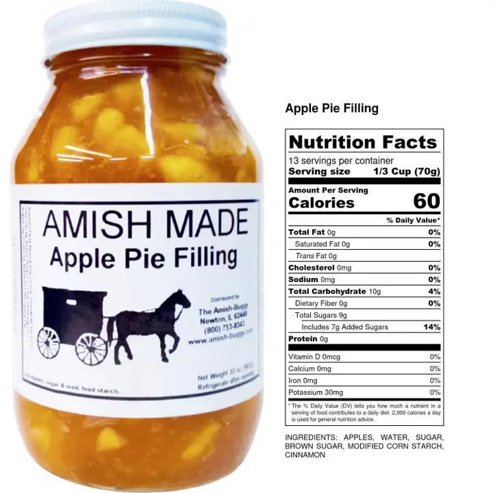 Arndt's Fudgery - Amish Made - Apple Pie Filling 32 oz Jar