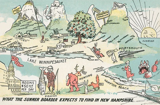 Found Image Press - NH-765 Postcard: Summer Attractions in New Hampshire NH-00765-PC2001-M