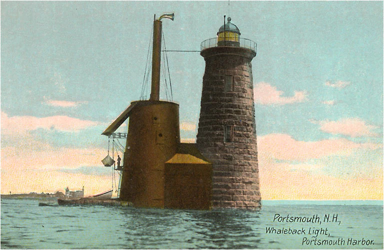 Found Image Press - NH-191 Postcard: Whaleback Lighthouse, Portsmouth NH-00191-PC2001-M