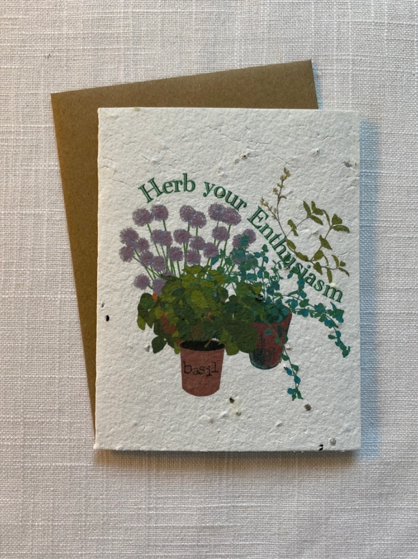 Raven's Edge Studio - Seed Heart Card ~ Herb Seed Card ~ "Herb Your Enthusiasm" DISVEN