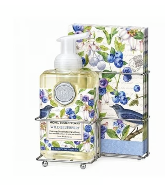 Stonewall Kitchen - Michel Design Works - Wild Blueberry Foaming Soap & Napkin Set - 809466