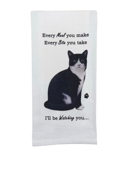 E&S Pets - Black and White cat Kitchen Towel 712-3