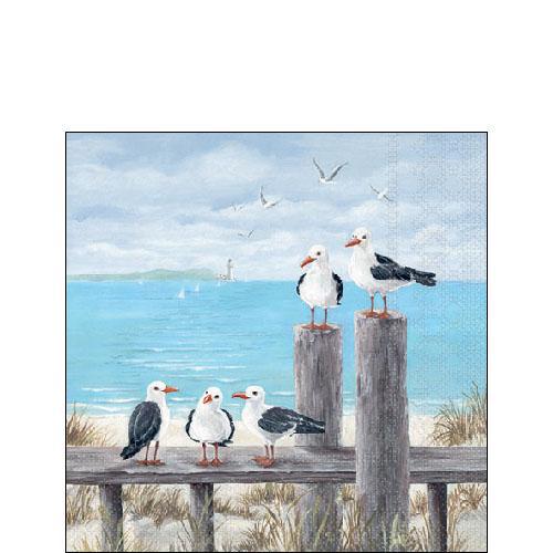 Ampelco - Napkin Cocktail ''Seagulls on the dock'' - 12518170