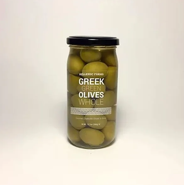 Hellenic Farms - The Mediterranean Collection - Green Olives Whole 12.7 oz - 801-MN1QP