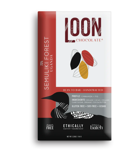 Loon Chocolate - 72% Uganda Semuliki Forest 2.25 oz