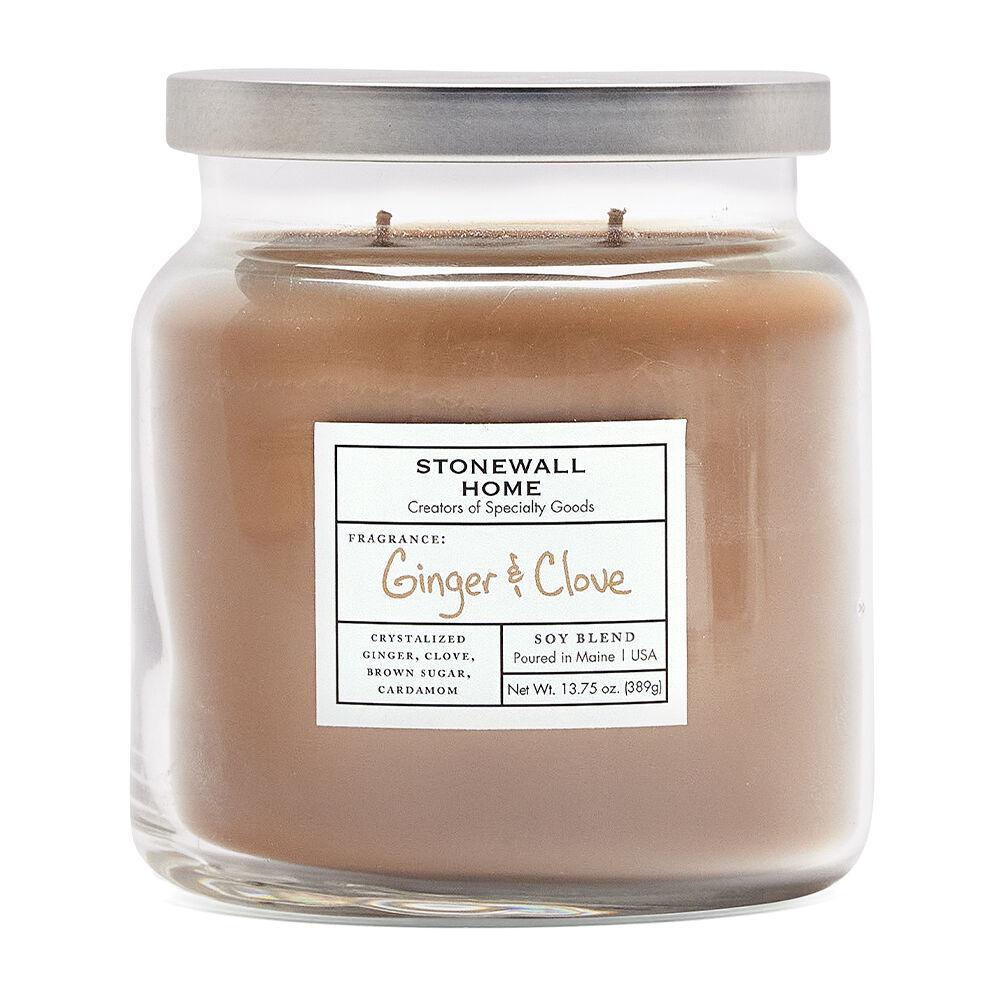 Stonewall Kitchen Candle Ginger & Clove - Medium Apothecary 13.75 oz Jar 651626 DISCO