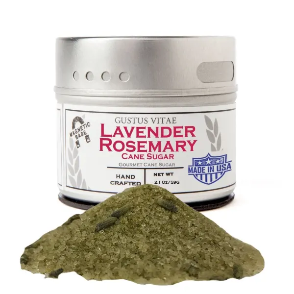 Gustus Vitae Lavender Rosemary Cane Sugar  Tin