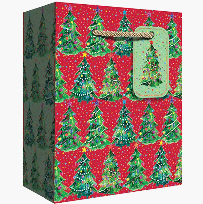 Jillson & Roberts - Small Gift Bag - Christmas Trees Red - XGBS868