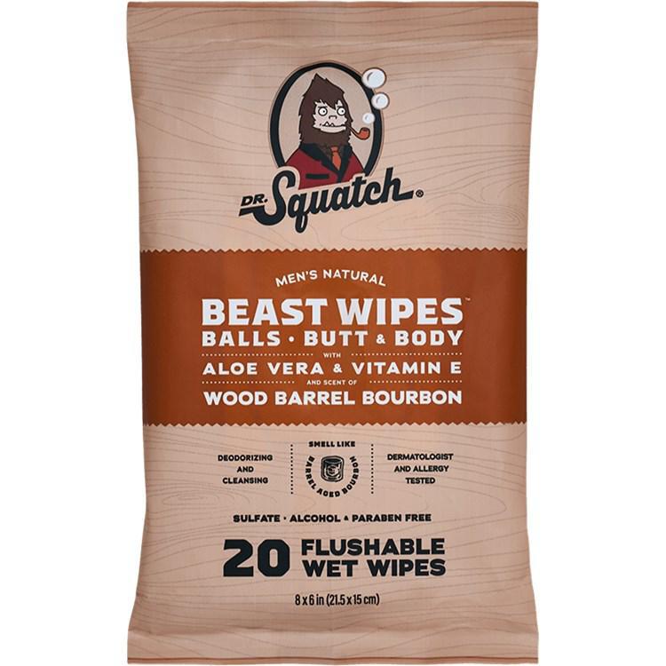 Dr. Squatch - Wood Barrel Bourbon Beast Wipes - WH-WPS-WBB-01 DISVEN