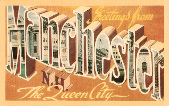 Found Image Press - NH-246 Postcard: Greetings from Manchester  NH-00246-PC2001-M