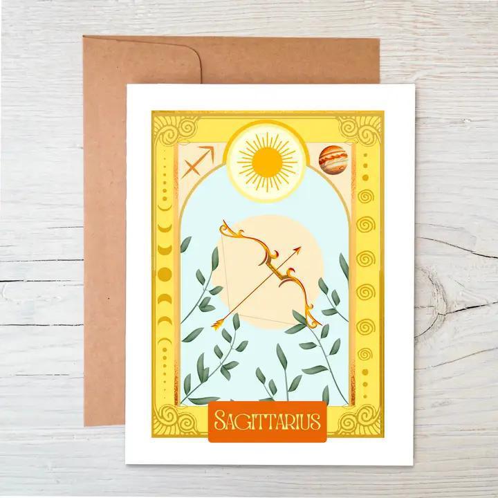 Raven's Edge Studio - Zodiac Card | Sagittarius Card | Astrology Card | Eco Card
