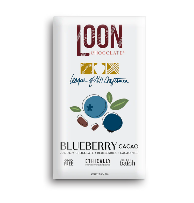 Loon Chocolate - Blueberry-Cacao – Dark Chocolate Bar 2.25 oz