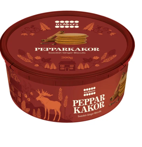 Nyakers  - Gingersnap Cookies in Red Tub 300g - 64-BK302U