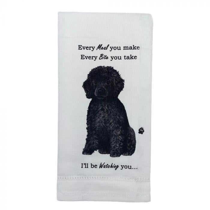 E&S Pets - Poodle Black Kitchen Towel 711-29