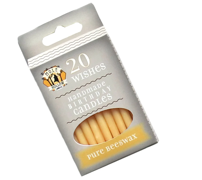 Mole Hollow - 3" Birthday Candles - Beeswax - 20 Candles - 03330