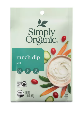 Simply Organic Ranch Dip 1.5 oz - 18840