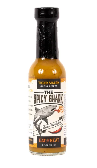 The Spicy Shark Hot Sauce - Tiger Shark (Ghost Pepper)  5 oz DISSVF