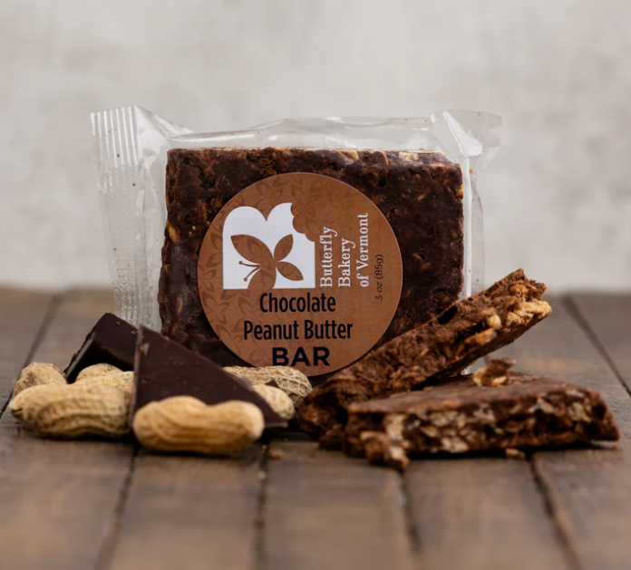 Butterfly Bakery VT - Chocolate Peanut Butter Bar 3 oz DISSVF