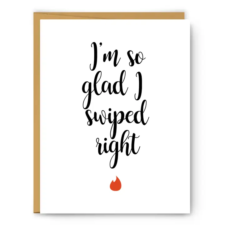Footnotes - I'm So Glad I Swiped Right - Valentine's Day Card