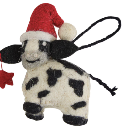 Park Designs Christmas Cow Felt Ornament - 8699-916