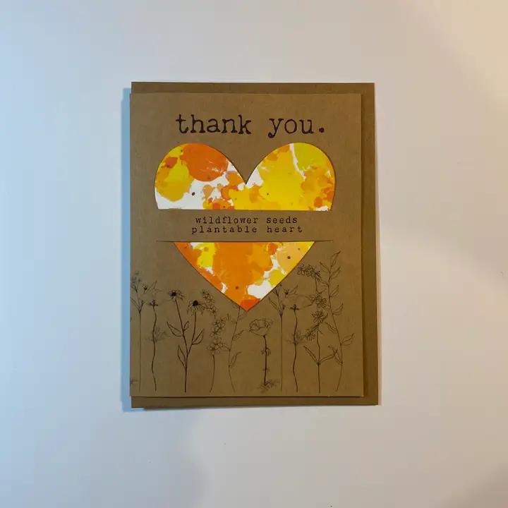 Raven's Edge Studio - Plantable Seed Card - Thank You - Yellow Tie Dye