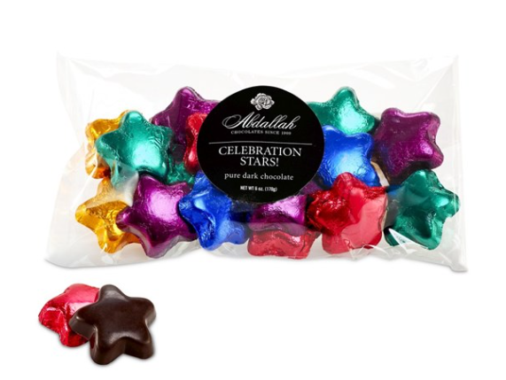 Abdallah Candies - Foiled Dark Chocolate Mini Stars - D427-171 DISSVF
