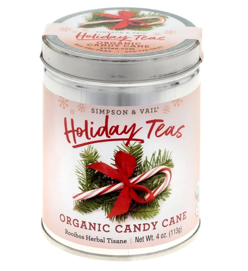 Simpson and Vail Holiday Tea - Candy Cane Organic Rooibos Herbal Tisane 4 oz