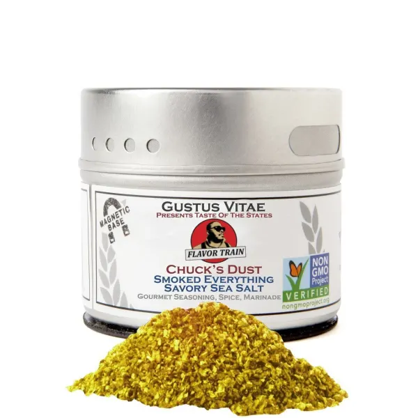 Gustus Vitae Chuck's Dust: Smoked Everything Savory Sea Salt  Tin