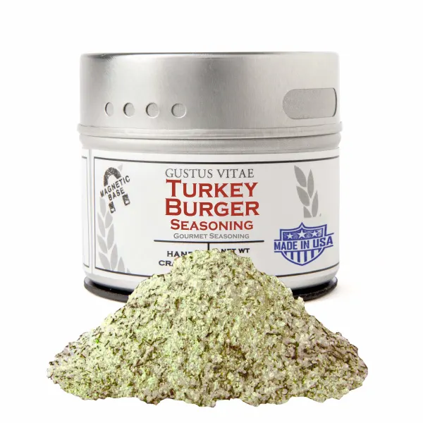 Gustus Vitae Turkey Burger Seasoning  Tin