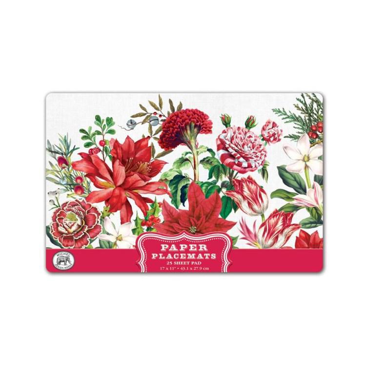 Stonewall Kitchen - Michel Design Works - Christmas Bouquet Paper Placemats - 824361 DISVEN