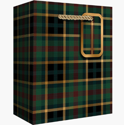 Jillson & Roberts - Small Gift Bag - Hunter Navy Plaid - GBS228