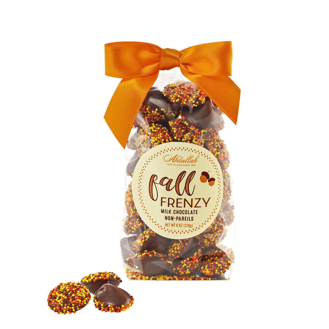 Abdallah Candies - Fall Frenzy Milk Chocolate Non-Pareils 8 oz Bag - 7935F