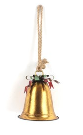 9.5" Long Antique Gold Oversized Hanging Metal Christmas Bell ZR200891-C