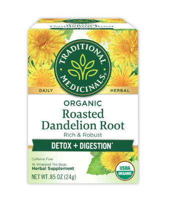 Traditional Medicinals - Organic Roasted Dandelion Root Tea 16 Tea Bags - 217625
