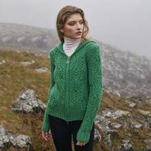 SAOL - Ladies Double Collar Zipped Cardigan - Kelly Green X-Large - ML113-105-XLG