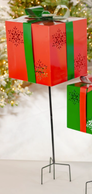 42.32" Christmas Gift Boxes with Snowflake Cutouts Garden Stakes ZR210607-LG