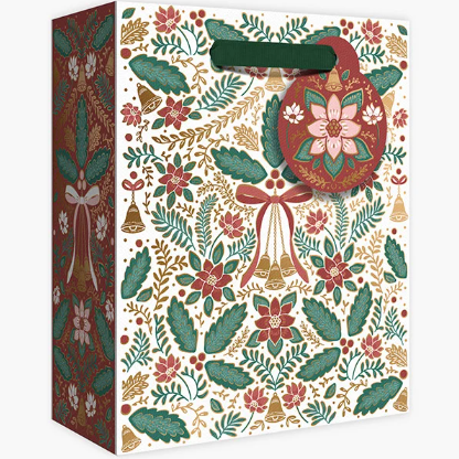 Jillson & Roberts - Medium Gift Bag - Festive Folk - XGBM873