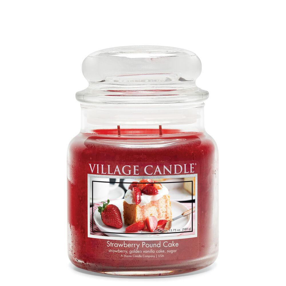 Stonewall Kitchen - Village Candle Strawberry Pound Cake Medium Apothecary 13.75 oz Jar 4160285 DISSVF