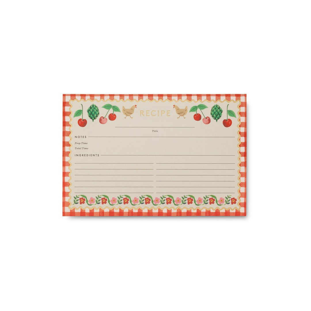 Rifle Paper Co. - Pack of 12 Cherry Farm Recipe Cards - RCM009