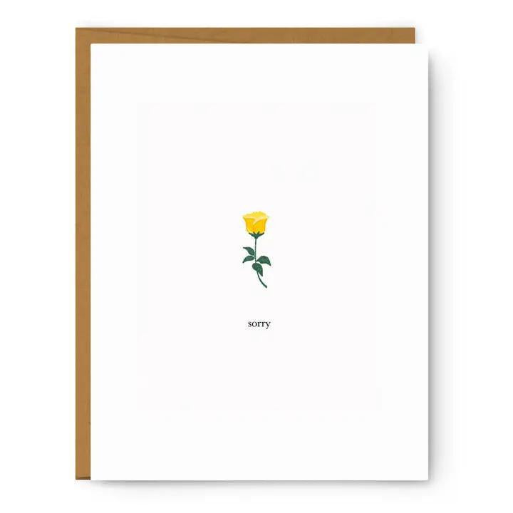 Footnotes - Sorry - Single Rose - Sympathy Card