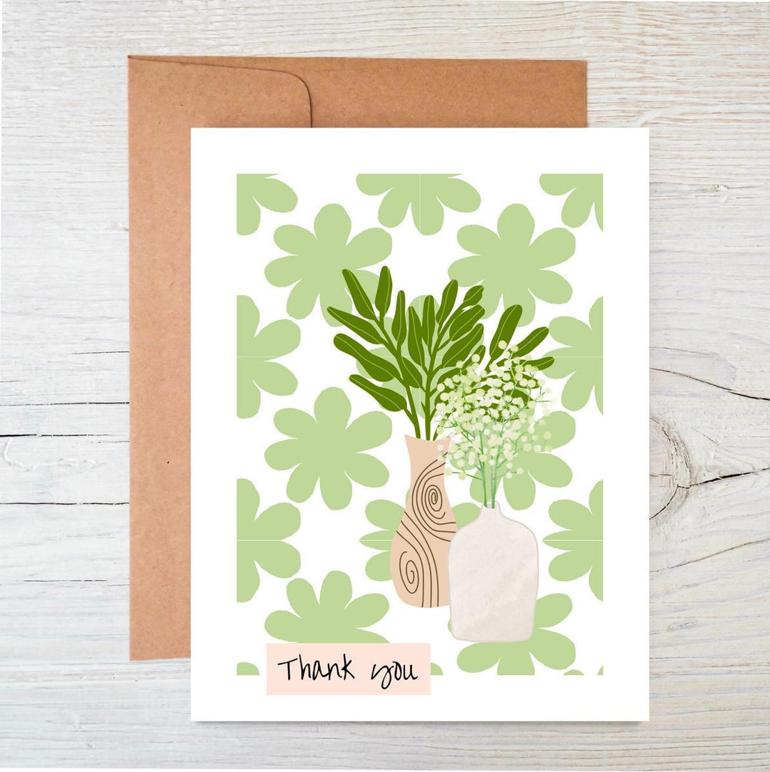 Raven's Edge Studio - Plantable Thank You Card | Wildflower Seed Card | Vases
