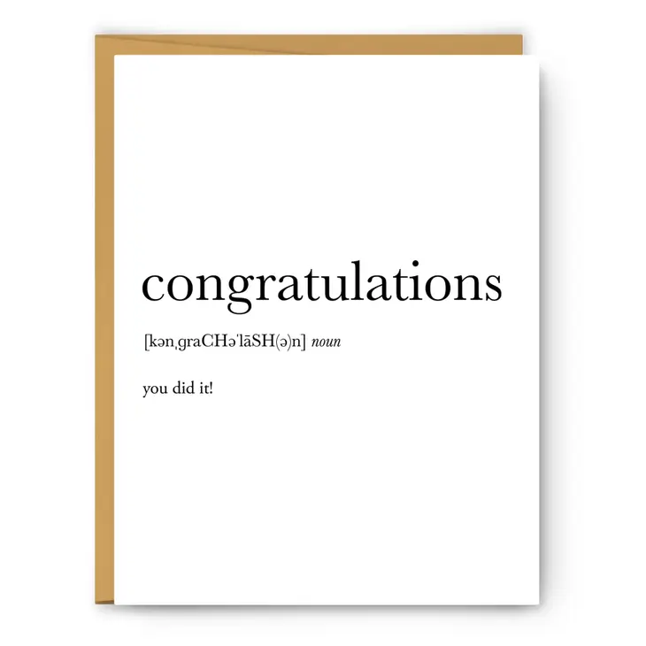 Footnotes - Congratulations Definition - Congrats Card - FN0396C